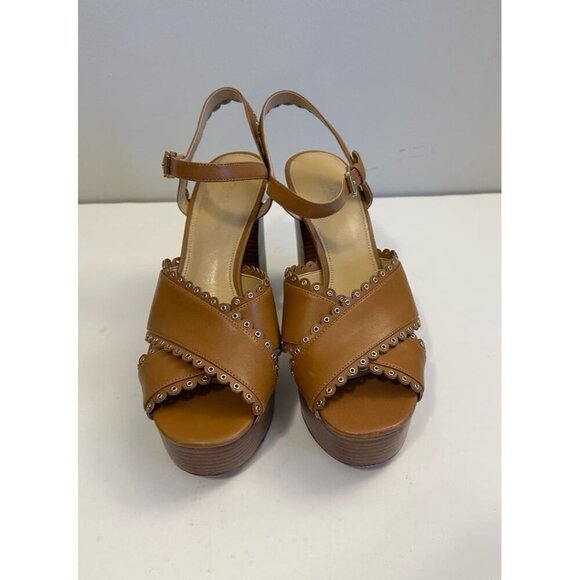 Michael Kors Womens Jessie Leather Platform Heel Sandals Size 10 - Picture 4 of 12